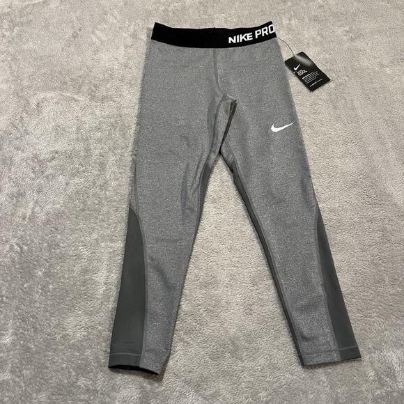 Nike Kids Pro Gray Leggings - Picture 1 of 5